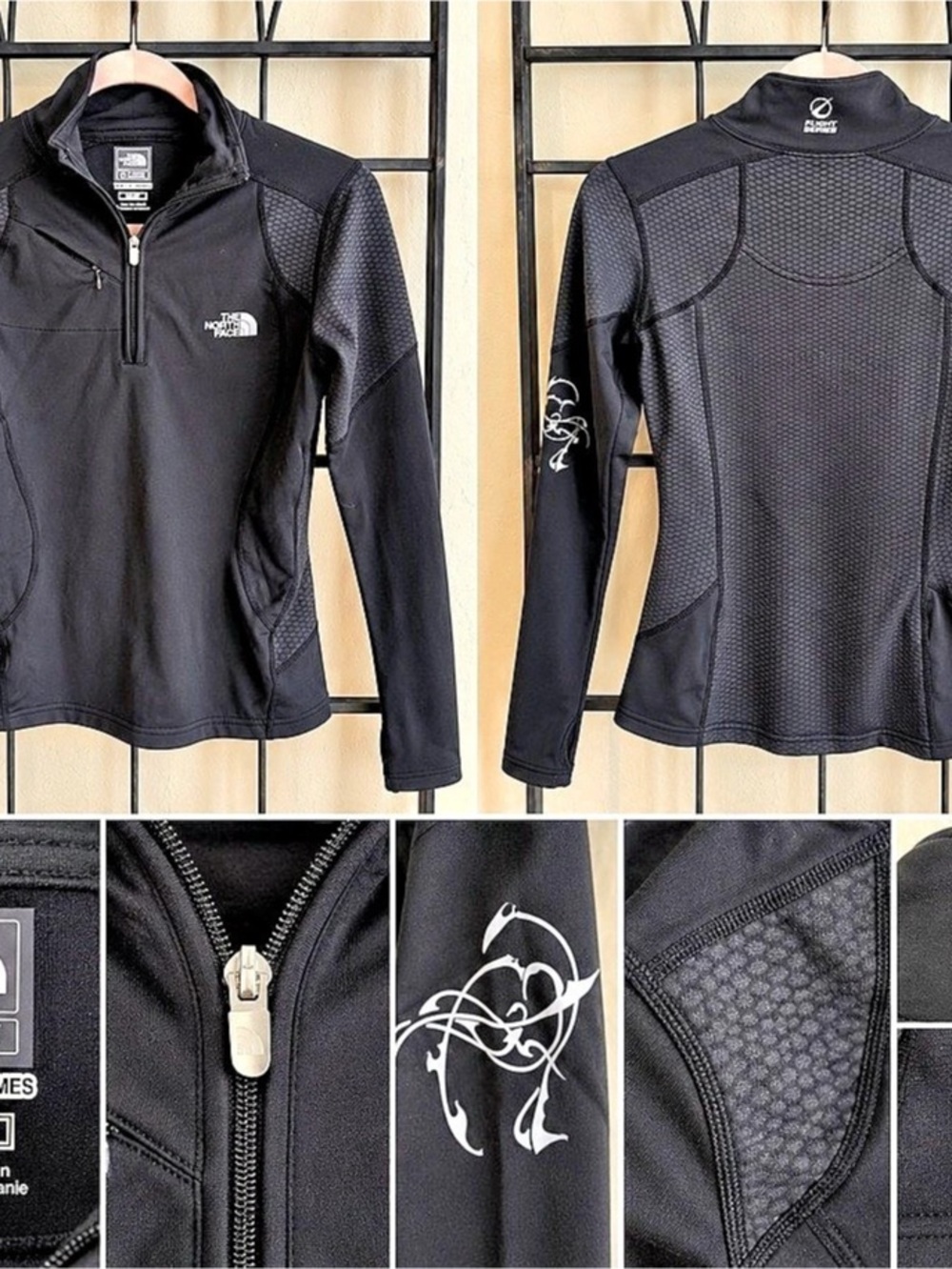 The North Face Flight Series Women’s XS Black VaporWick 1/4 Zip Running Top